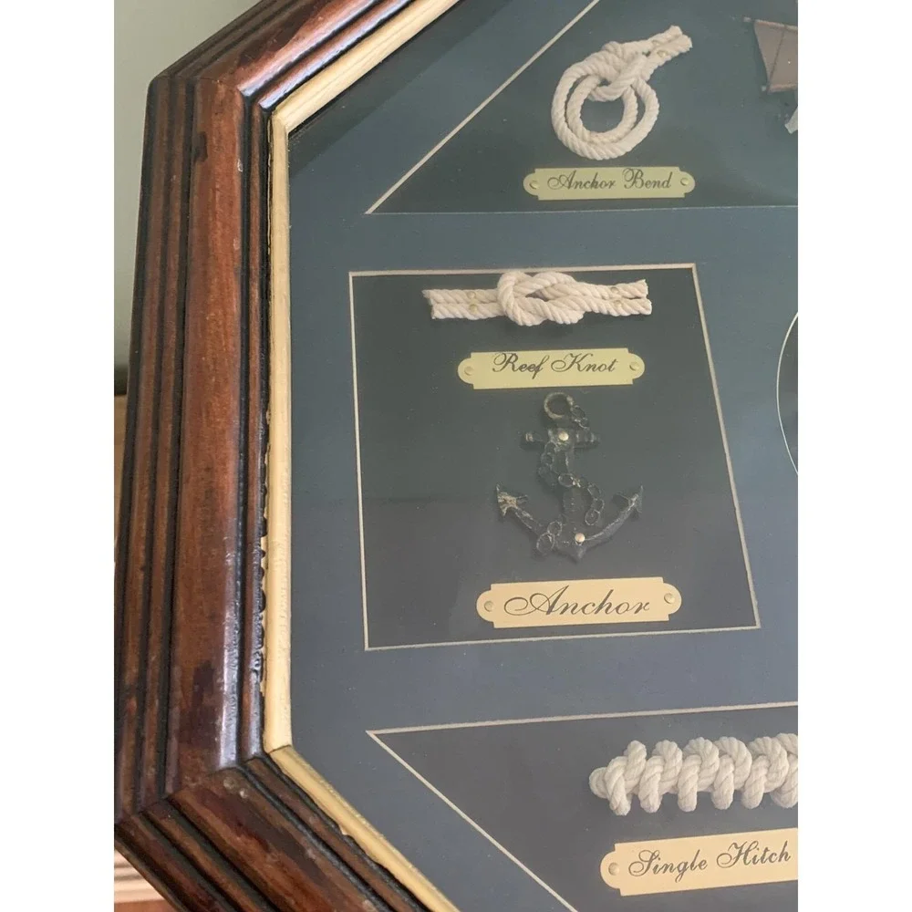 Decorative Wall‎ Clock With Nautical Knots Wall Hanging 3D Shadow Box Ship Decor